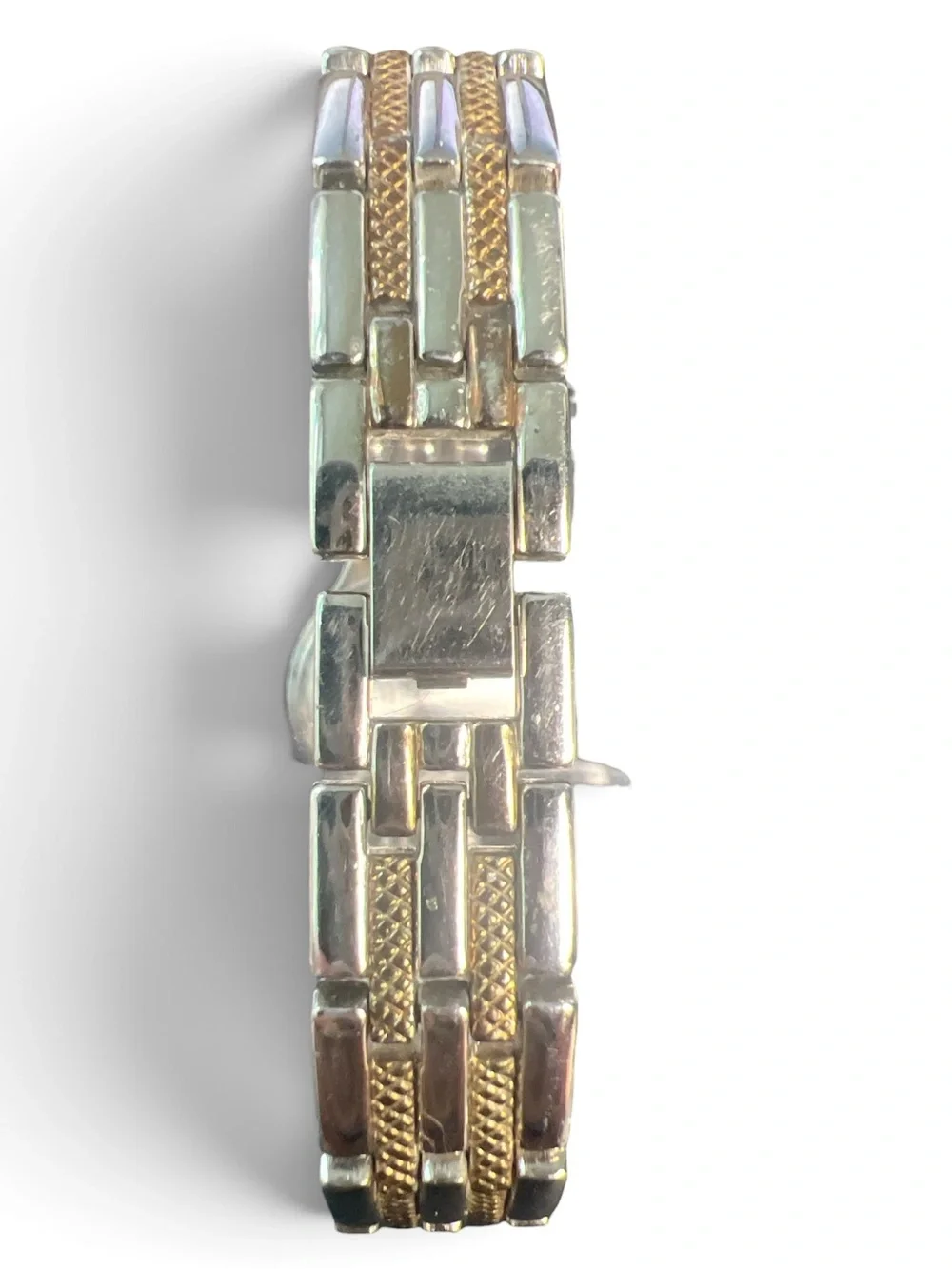 Geneva Women's Two Tone Blue Dial Quartz Bracelet Watch Gold Silver Tone